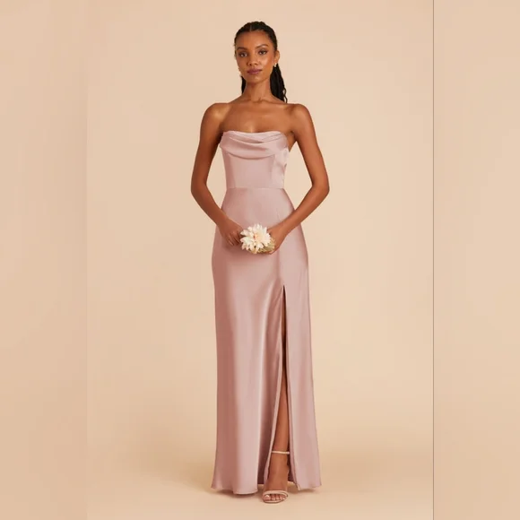 Birdy Grey Mia Dress In Matte Satin English Rose - Picture 2 of 11